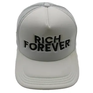 Photo of Crowns By Lids Hat Cap Snap Back Mens One Size White Rich Forever Trucker Mesh