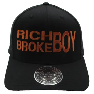 Photo of Crowns By Lids Hat Cap Snap Back Mens One Size Black Rich Broke Boy Trucker Mesh