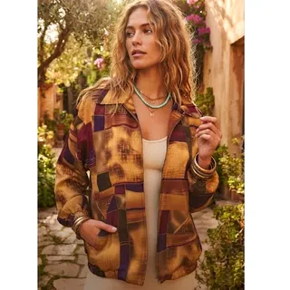 Photo of Vintage 90's Erin London Geometric Print Moody Colors Zip Up Jacket