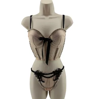 Photo of Victoria's Secret Very Sexy Jeweled Mesh Corset Panty Set 32D Medium