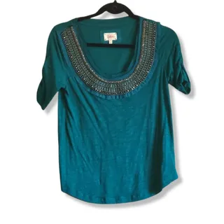 Photo of Deletta Green Jewelscape Neckline Tee XS