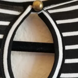Photo of Black and White Stripe Short Romper - XL