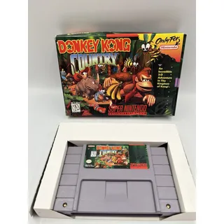 Photo of Donkey Kong Country SNES (Super Nintendo, 1994) With Original Box Tested