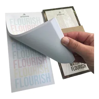 Photo of set of 2 Arbonne notepads Watch Me Flourish trees & colorful 8"X4" new