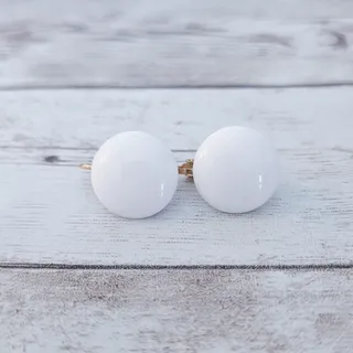 Photo of Vintage Clip On Earrings Retro White