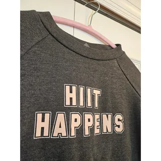 Photo of Sweaty Betty Dark Grey Hiit Happens Slogan Crewneck Sweatshirt, Women's Small