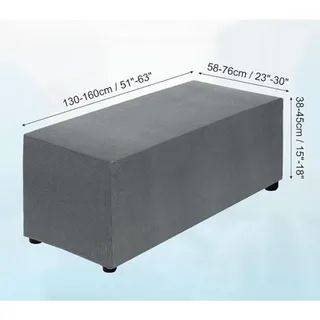 Photo of Stretch Ottoman Cover Rectangular Oversized Square Ottoman Slipcover w/ Elastic