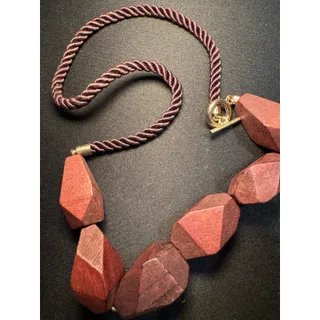 Photo of 18in Wooden Necklace on Cord with Toggle Clasp