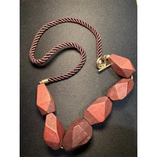 Photo of 18in Wooden Necklace on Cord with Toggle Clasp
