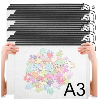 Photo of 20pcs Mesh Zipper Pouch Bags, Document Zipper Pouches, File Bags- A3 Black
