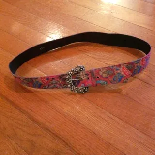 Photo of Vintage Women's Belt - Red Patterned Size 12 P