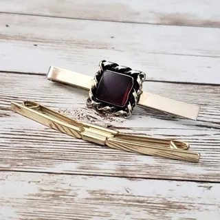 Photo of Set of Two Vintage Scarf Clips - Gold Tone