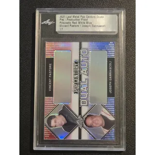 Photo of 2021 Leaf Metal Pop Century V.Pastore/J.Gannascoli Dual Proof Red White Blue 1/1