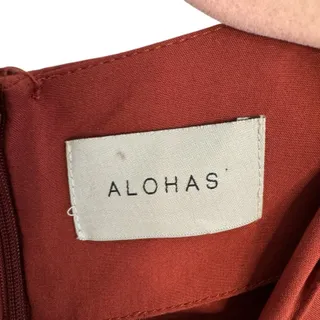 Photo of Alohas Exclesa Burnt Orange Rust Modest Long Sleeve Midi Dress
