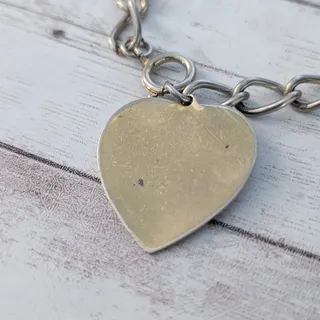 Photo of Vintage Bracelet with Heart Charm - Heavy Discoloration and Multiple Marks
