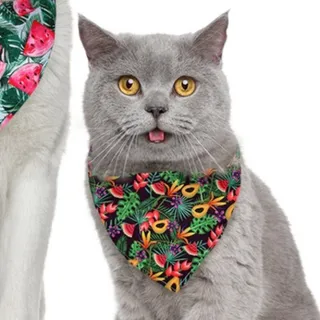 Photo of Pet Dog Cat Bandanas Medium Tropical Theme Roses NEW