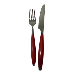 Photo of Fiesta Fiestaware 2 Piece Hostess Set red fork and knife