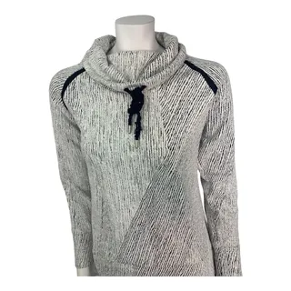 Photo of unbranded white black ribbed pullover mock neck small
