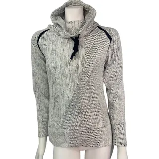 Photo of unbranded white black ribbed pullover mock neck small