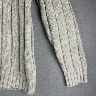 Photo of Lands’ End Men’s Collared Button Neck Sweater Gray S Wool Blend Merino
