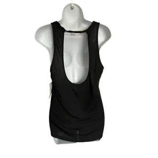Photo of Nike Dri-Fit Yoga black sleeveless tank top open low scoop back medium NWT