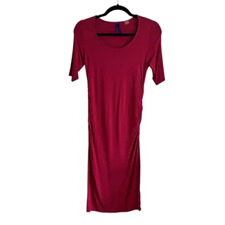 Photo of Seraphine Burgundy Maternity 1/2 Sleeve Shift Dress