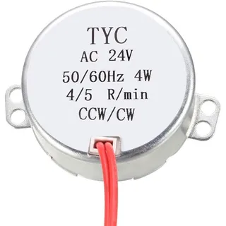 Photo of uxcell Synchronous Motor AC 24V 4-5RPM Double Flat Shaft