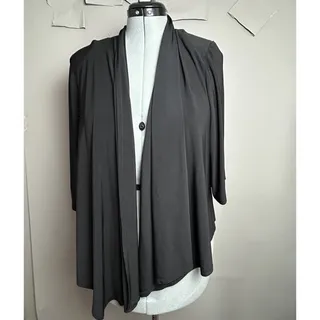 Photo of R&M Richards Premier Black Waterfall Cardigan Jacket Plus Size 1X USA