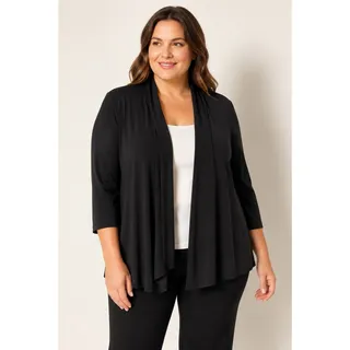 Photo of R&M Richards Premier Black Waterfall Cardigan Jacket Plus Size 1X USA