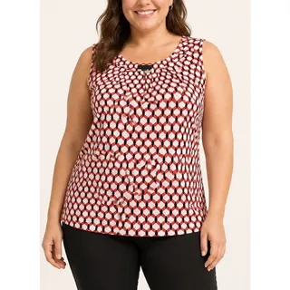 Photo of Worthington Geometric Print Sleeveless Top Women’s Large Red Black White