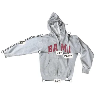 Photo of Alabama Crimson Tide Hoodie Mens Medium Gray Full Zip MV Sport College NCAA