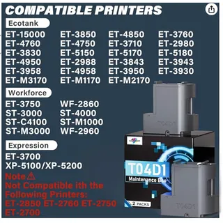 Photo of 2 Packs T04D1 T04D100 Ink Maintenance Box for EcoTank