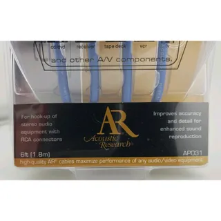 Photo of Vintage NOS Acoustic Research Stereo RCA Audio Cables 6ft AP031 Sealed 2002