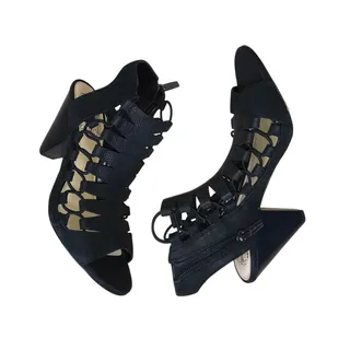 Photo of Vince Camuto Heels Women 6.5 Black Caged Gladiator Strappy Peep Toe Dress Shoes