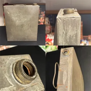 Photo of 1940s-70s Vintage Industrial Metal Oil Reservoir Tank Rustic Automotive Decor