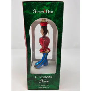 Photo of Santa's Best European Style Glass Christmas Toy Soldier Mouth Blown Handcrafted
