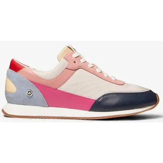 Photo of Michael Michael Kors Callan Color-Block Canvas And Leather Sneaker Sz 9.5 M