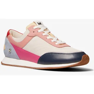 Photo of Michael Michael Kors Callan Color-Block Canvas And Leather Sneaker Sz 9.5 M