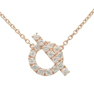 Photo of Hermes Finesse Diamond 18K Rose Gold Necklace Pink