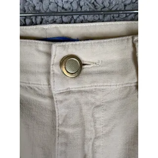 Photo of J. McLaughlin Ivory Velvet Pants Size 4 Straight Stretch Luxe Designer Classic