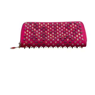 Photo of Christian Louboutin Panettone Pink Calf Leather Spiked Wallet