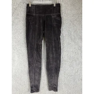 Photo of Athleta Size Small Black Cord Velour High Waisted Black Metro Tight Leggings