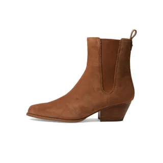 Photo of NEW Michael Kors Women's Kinlee Bootie Luggage Suede Brown Ankle Boot Size 9.5 M