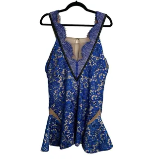 Photo of Three Floor Revolve Cobalt Blue Lace Mini Dress NWT
