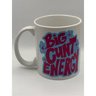 Photo of Women Empowerment Mug Funny Gift Pink & Blue 'Big C*nt Energy' Explicit & Floral