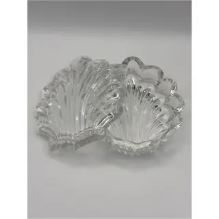 Photo of Vintage Shell Shaped Trinket Box with Lid, Gorham Chantilly, Clear Lead Crystal