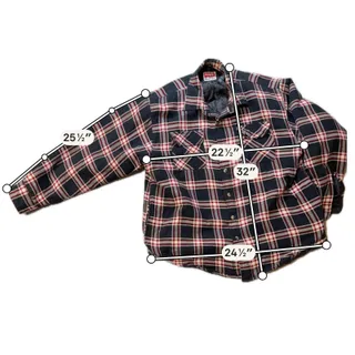 Photo of Wrangler Quilted Lined Flannel Shirt Jacket Mens XL Plaid Workwear