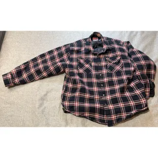 Photo of Wrangler Quilted Lined Flannel Shirt Jacket Mens XL Plaid Workwear