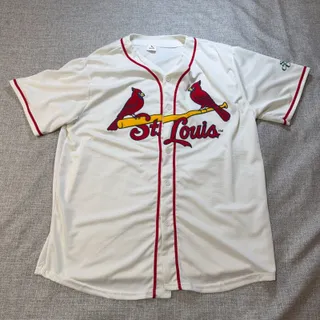 Photo of St Louis Cardinals MLB SGA Jersey Adult XL White Scott Credit Union Blank Back