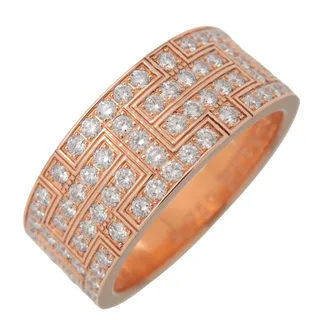 Photo of Hermes Kilim Diamond 18K Rose Gold Ring Pink